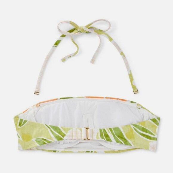 NWT Shade & Shore 32B Ribbed Hidden Underwire Floral Bandeau Bikini Swimsuit - Picture 6 of 9